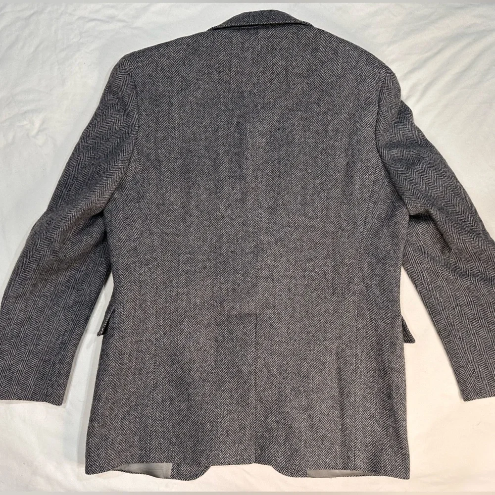 44L Adams Row USA Mens Vintage 2 Button Pure Wool Tweed Blazer Sport Coat Jacket - Picture 2 of 14